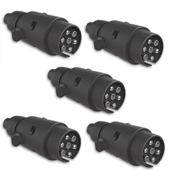 5x KFZ Stecker 7-polig PVC für PKW Anhänger Anhängerstecker